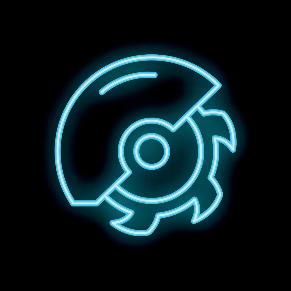 Circular saw cutting disc glowing neon icon illustration vector