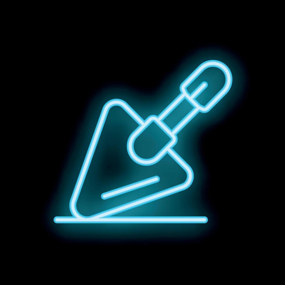 Neon blue trowel spreading cement for construction works vector