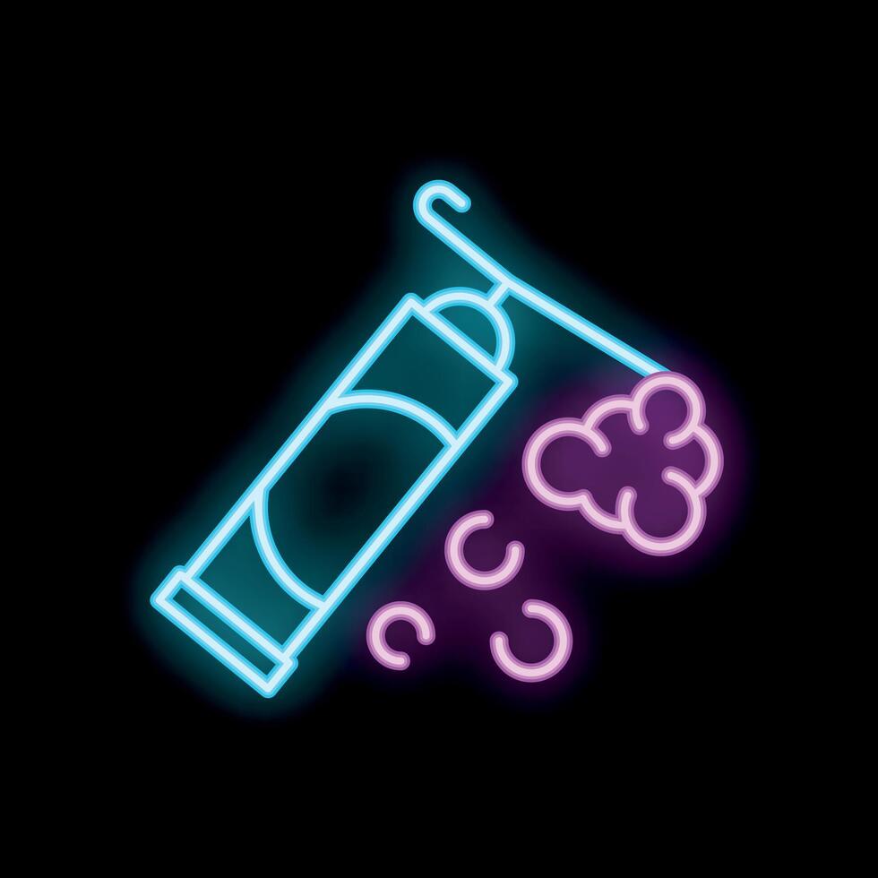 Neon icon of spray paint can creating street art vector