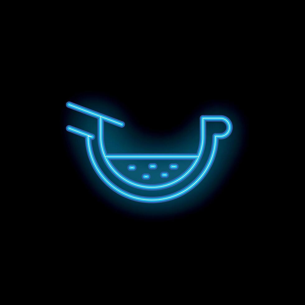 Neon coconut cocktail sign with straw on black background vector