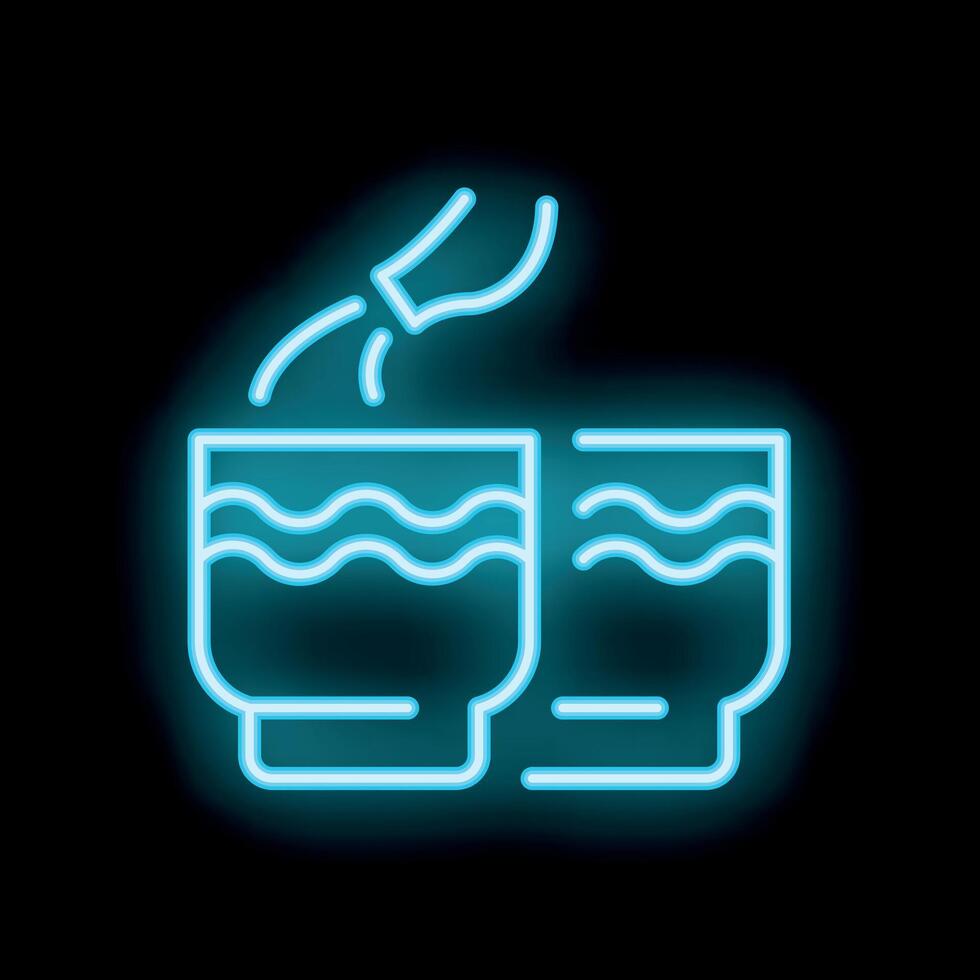 Neon sign of bartender pouring drink into glass vector