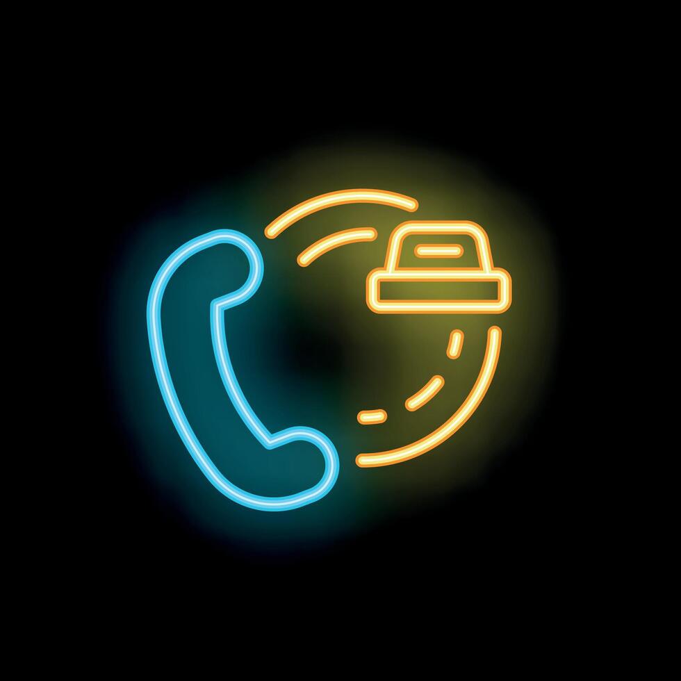 Neon icon of phone hailing a taxi cab vector