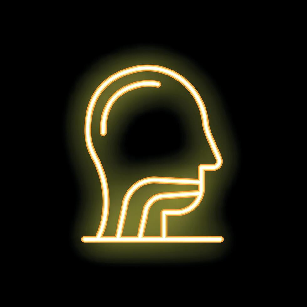Neon sign of human head representing ent doctor vector