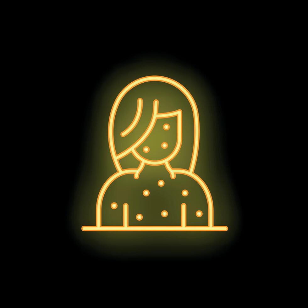 Woman having chickenpox suffering from skin rash neon sign vector