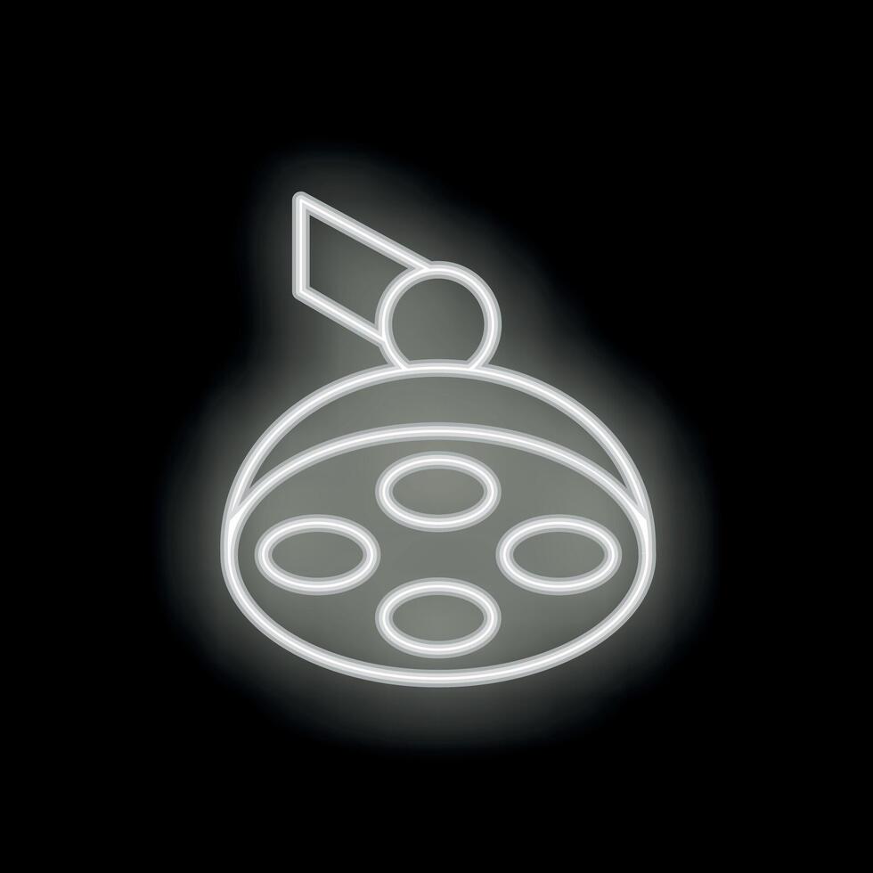 Neon surgical lamp is glowing against a dark background vector