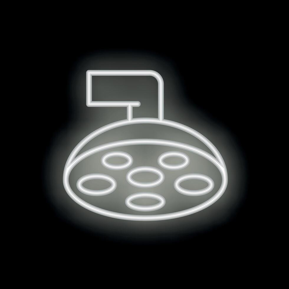 Surgical lamp shining in operating room neon style icon vector