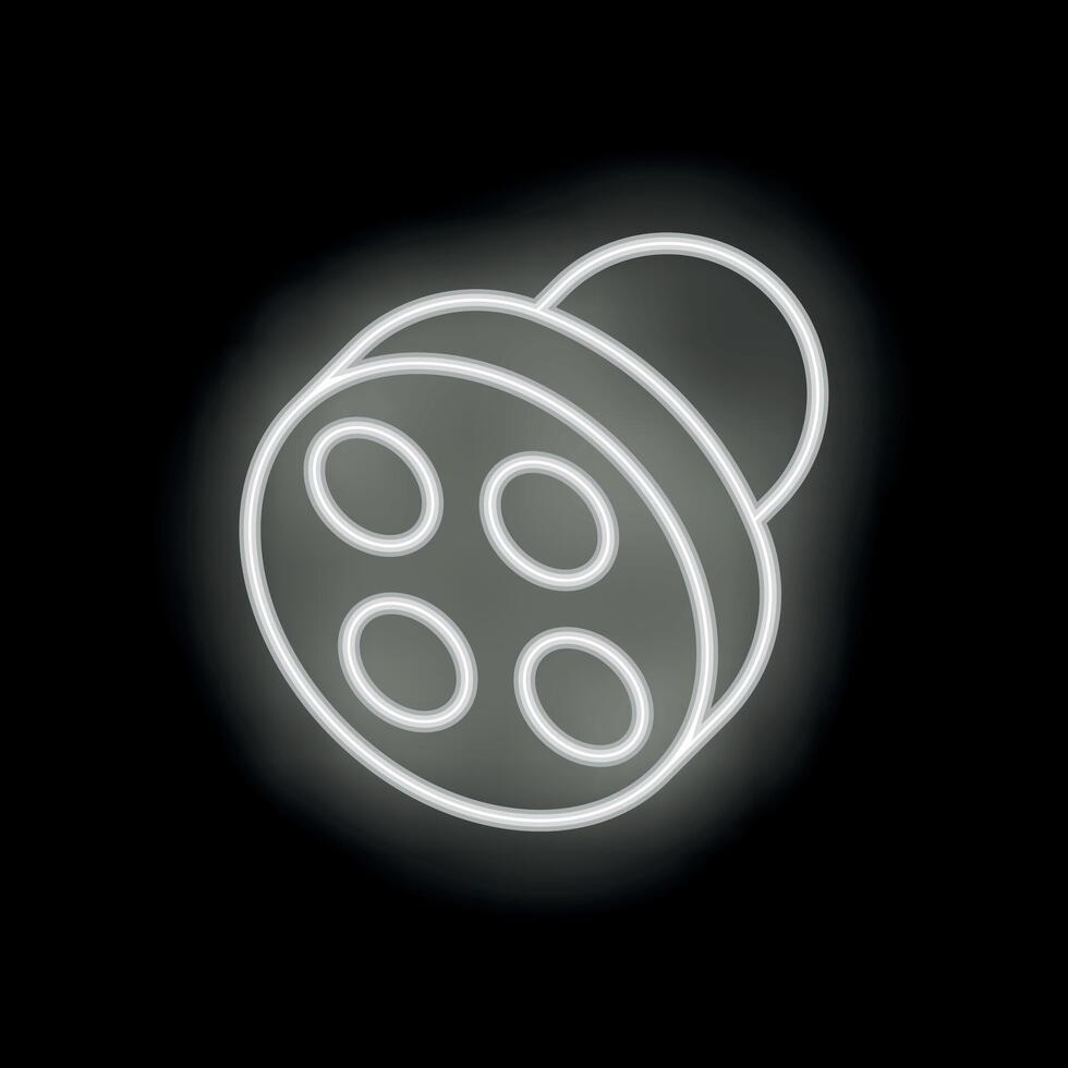 Neon icon of surgical lamp glowing on black background vector