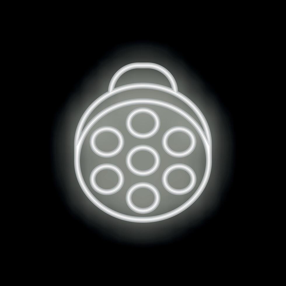Neon surgical lamp shining in the dark background vector