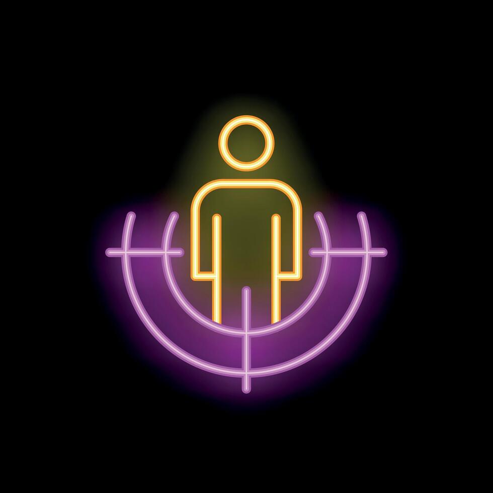 Neon sign showing headhunter searching for candidate vector