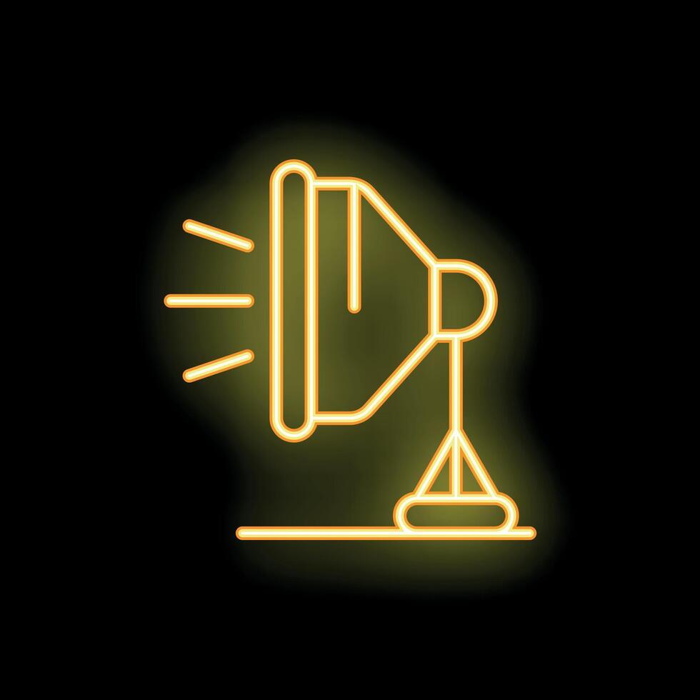Neon studio light shining in the dark background vector