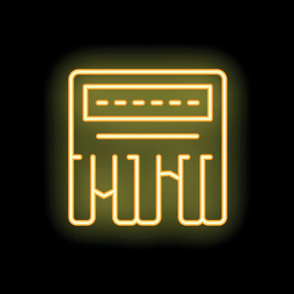 Yellow neon icon showing website traffic going down vector