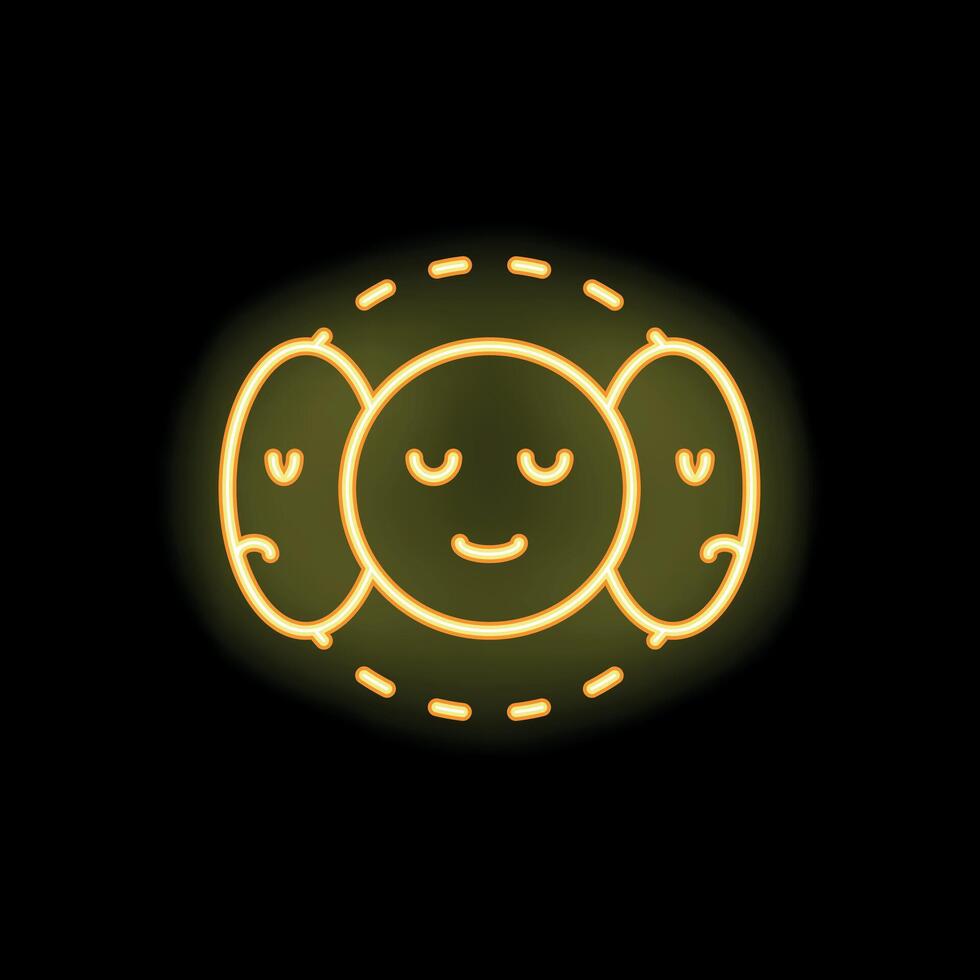 Neon icon of emotional intelligence representing feeling management vector