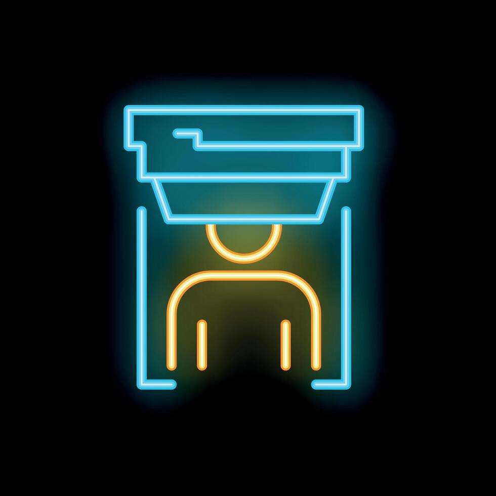 Neon sign representing being trapped under pressure vector