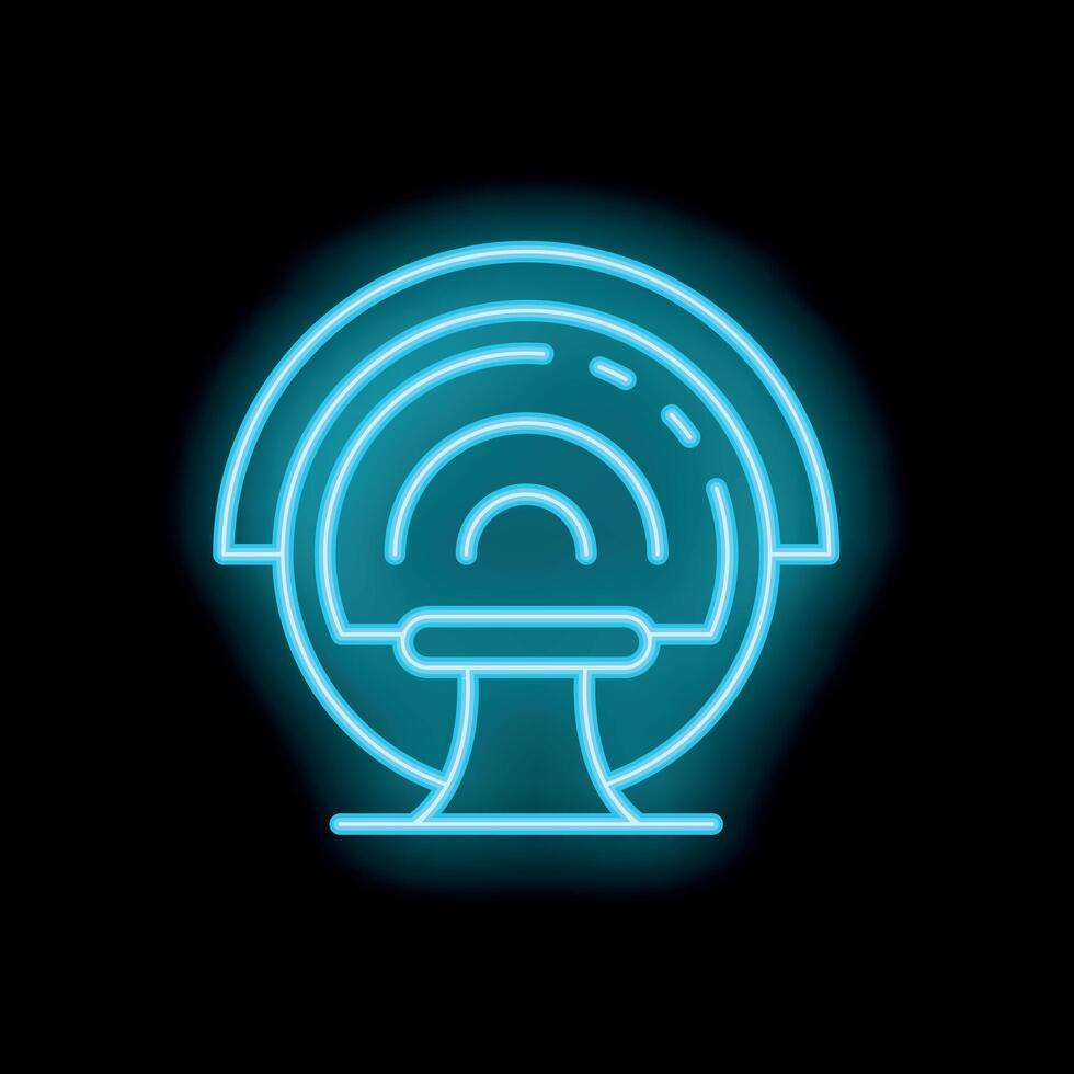 Neon icon of a mri scan machine for medical diagnosis vector