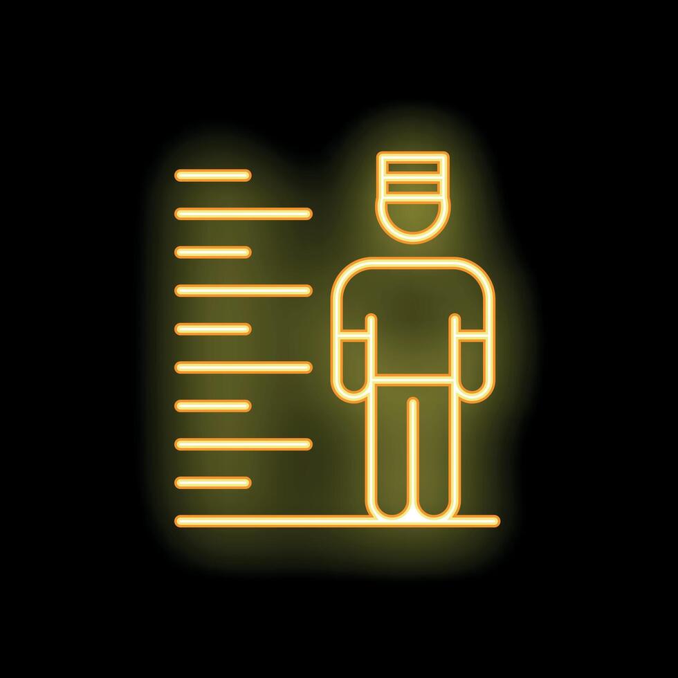 Police mugshot height chart icon neon light style vector