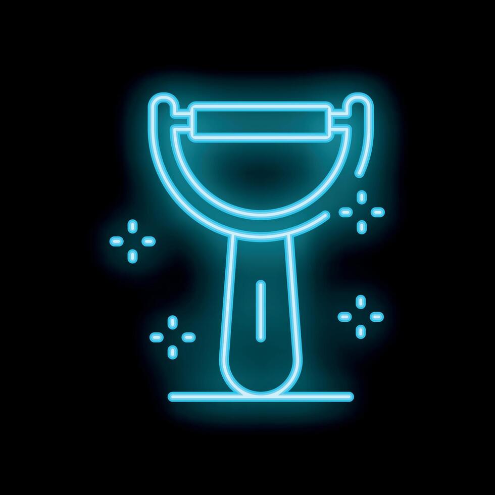 Neon icon of peeler shining in blue light vector