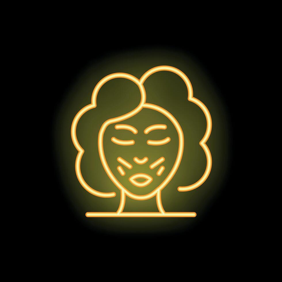 Neon sign depicting a woman receiving facial treatment vector