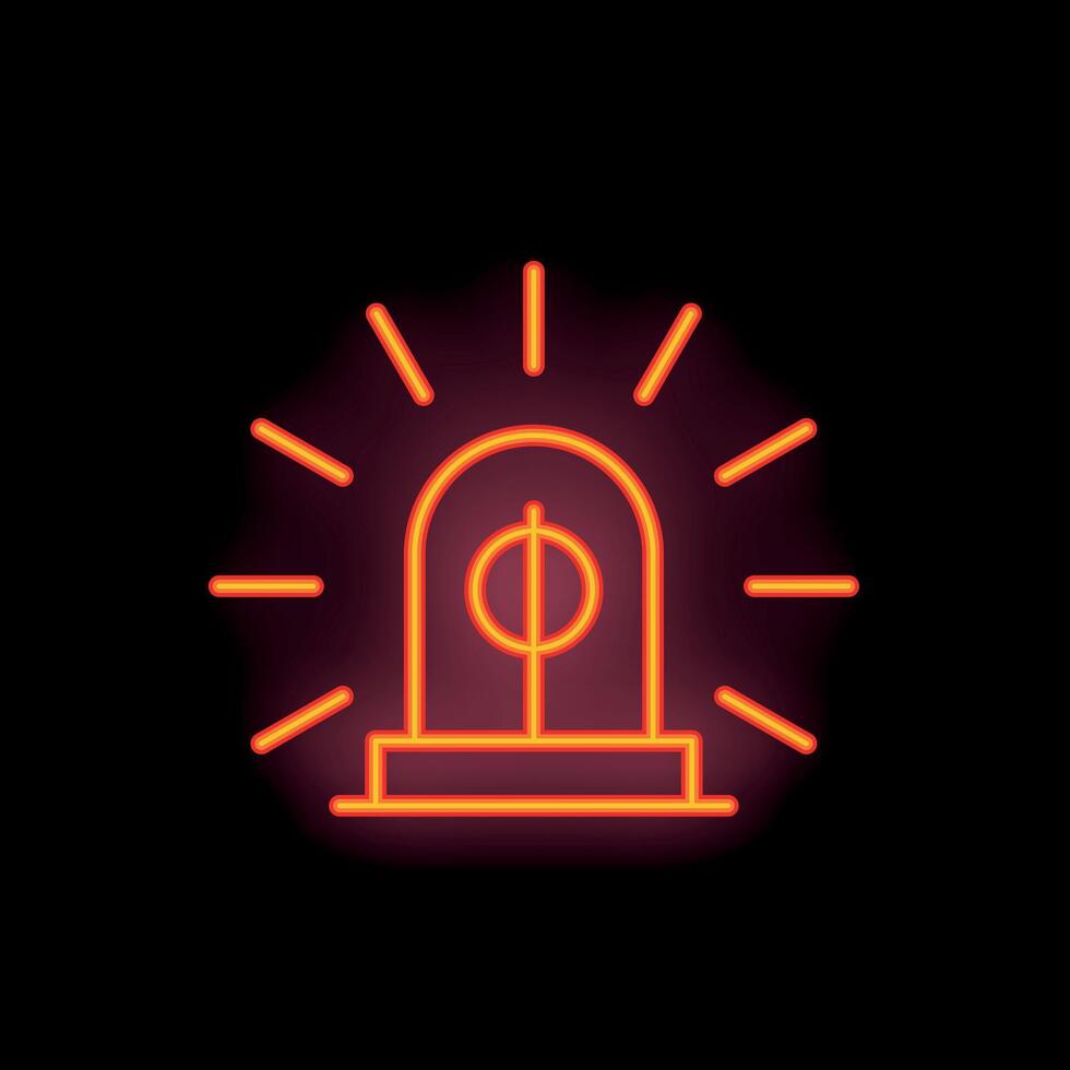 Neon siren shining in the dark background vector