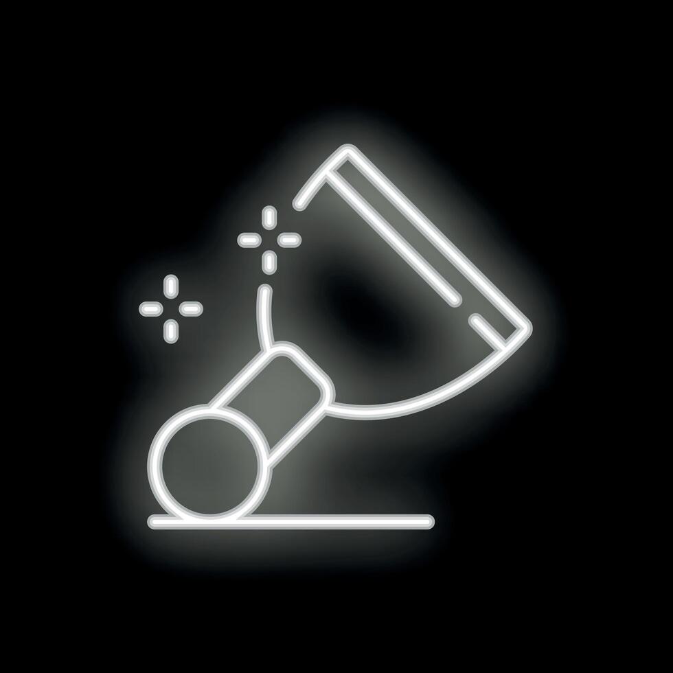 Neon sign showing hand holding squeegee cleaning window vector