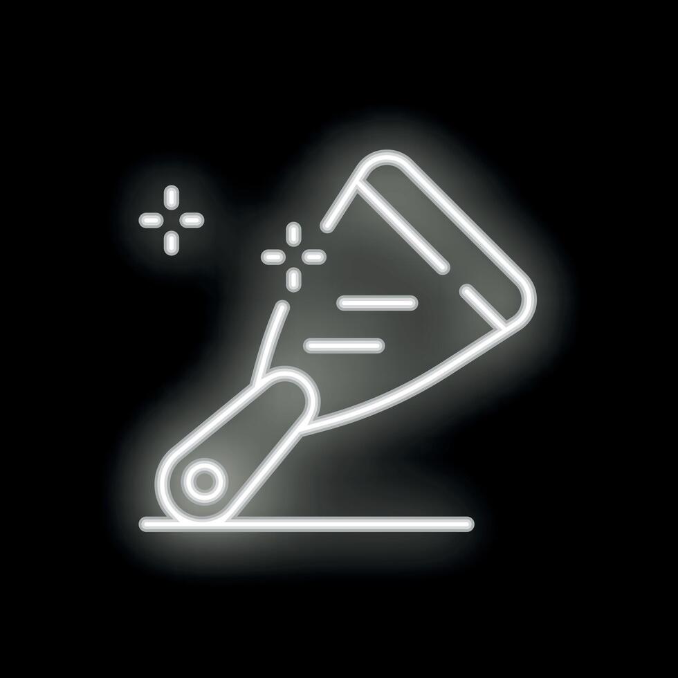 Hand holding smartphone sending neon light message on black background vector