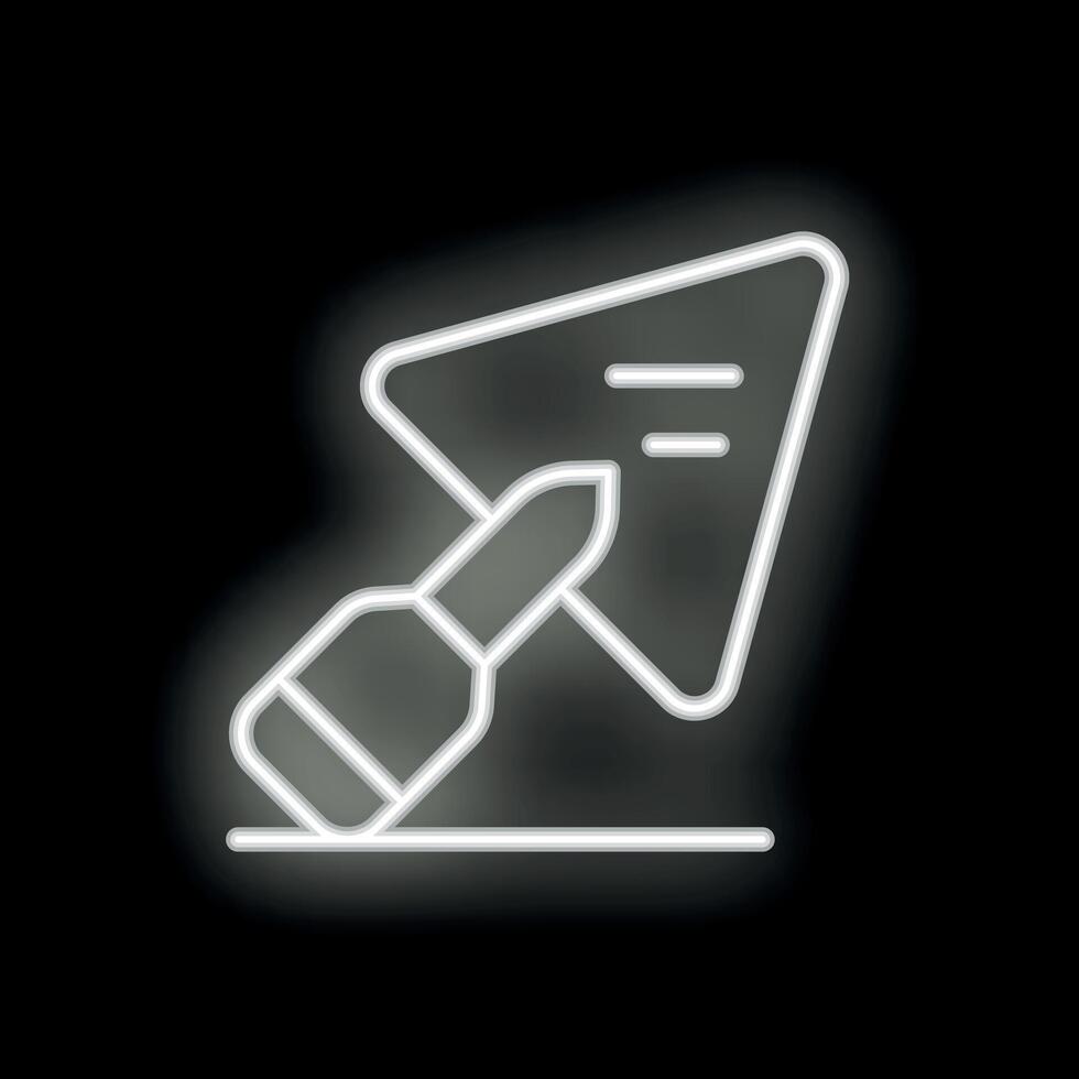 Neon sign of trowel applying plaster on the wall vector