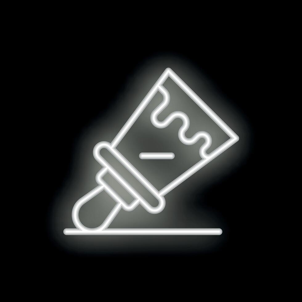 Neon paint brush drawing a line on black background vector