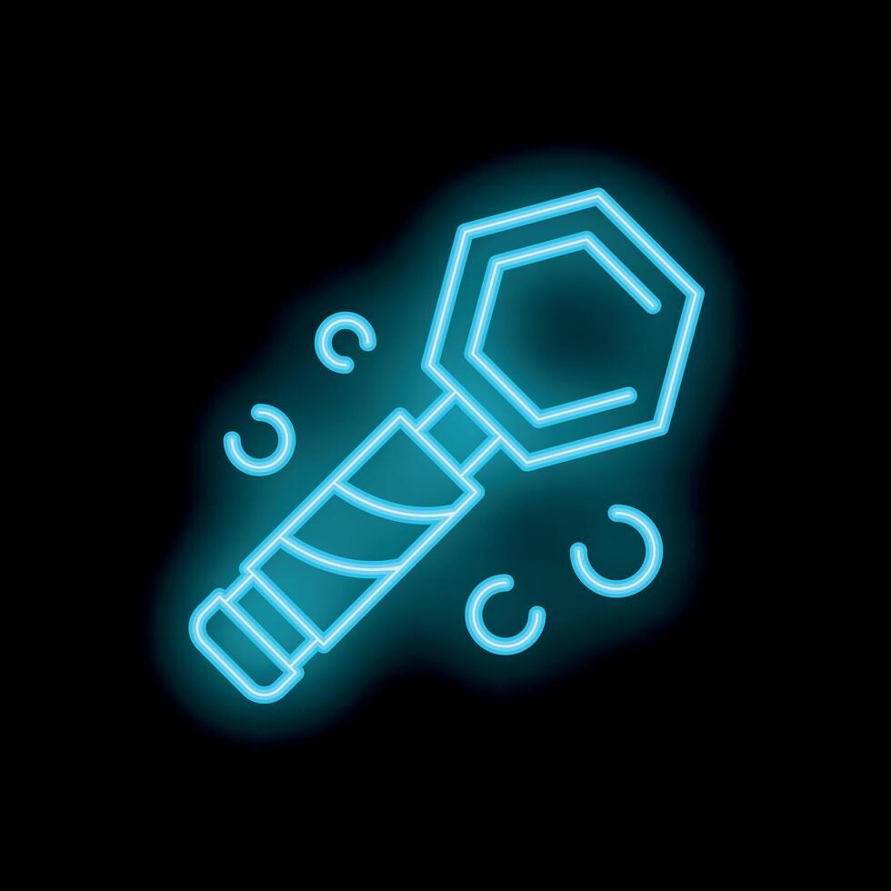 Neon sign of party blower celebrating on black background vector