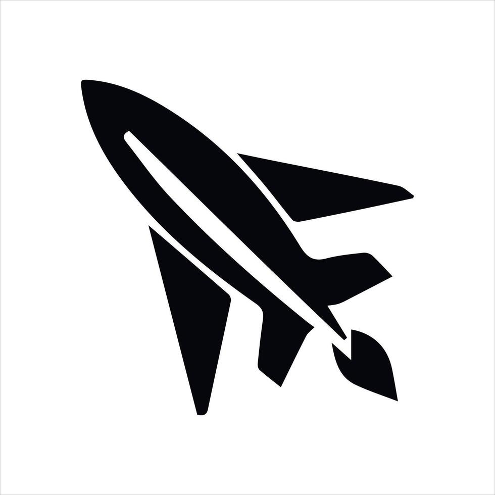 Rocket icon art . Simple outline rocket sign. vector