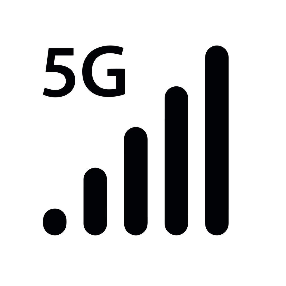 Mobile phone network icon, 5G mobile data network icon vector