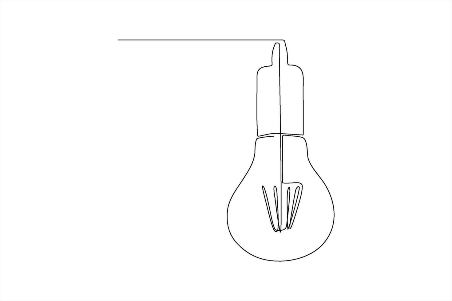 A minimalist line drawing of a light bulb, symbolizing illumination and ideas. vector