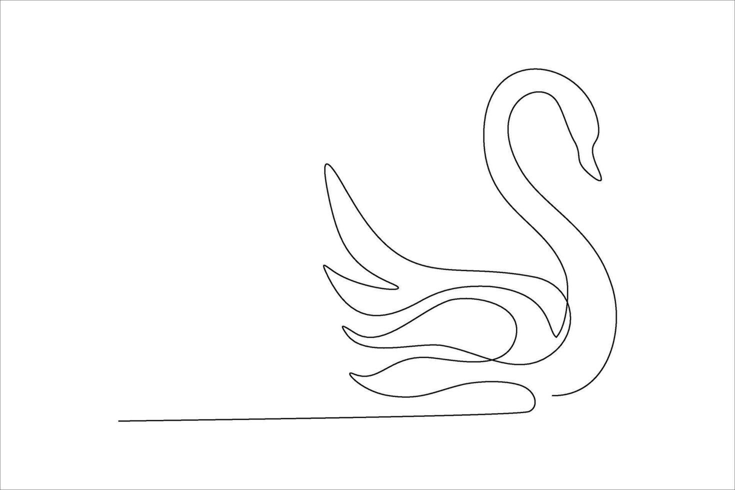 A minimalist line drawing of a swan, emphasizing elegance and simplicity. vector