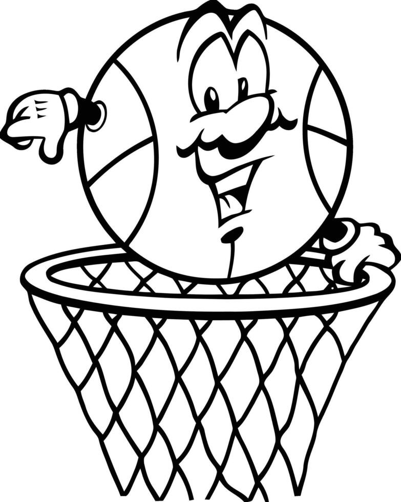 a ball in a basket vector