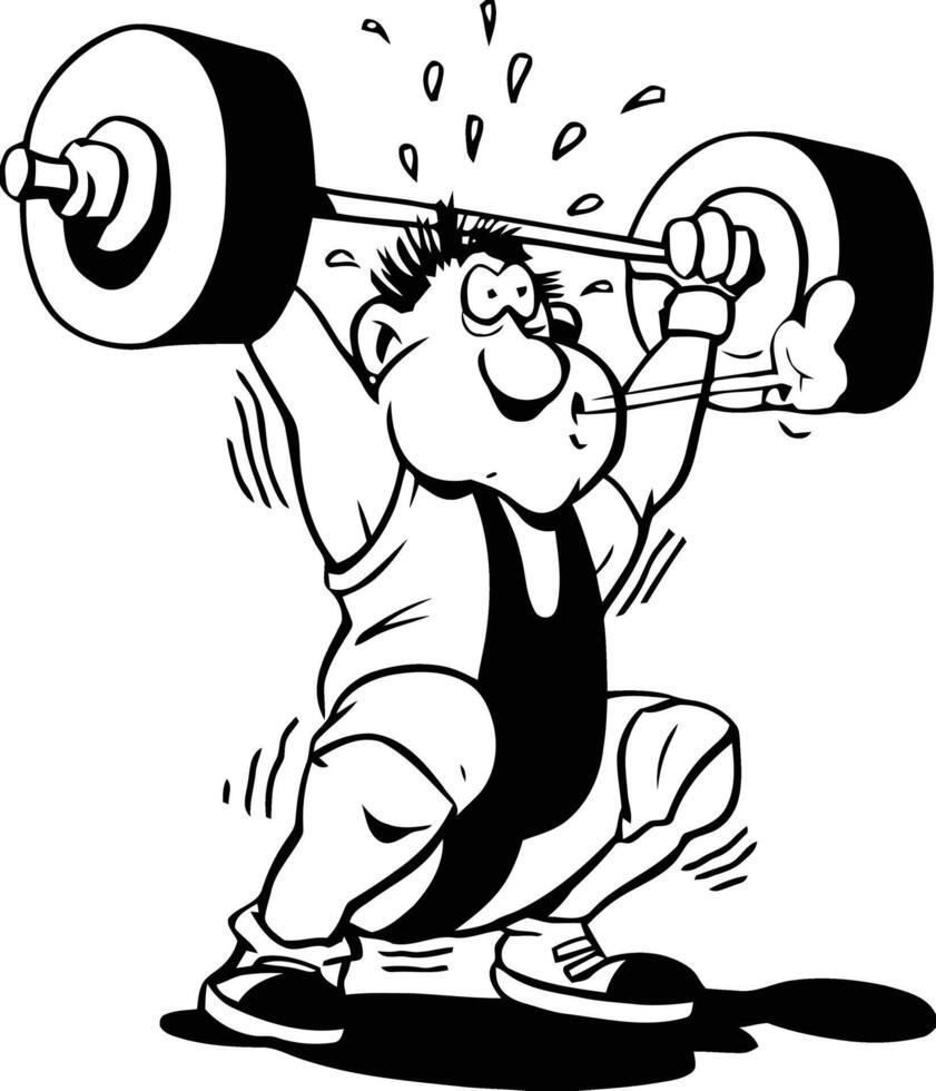 an individual who lifts barbells vector