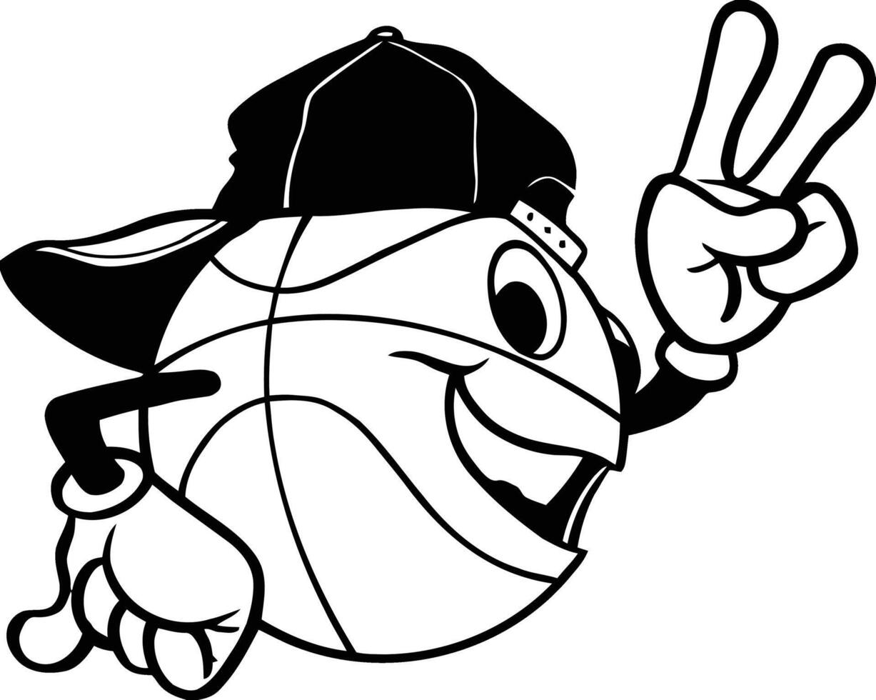 a ball with a hat that says peace on it. a ball with happy face vector