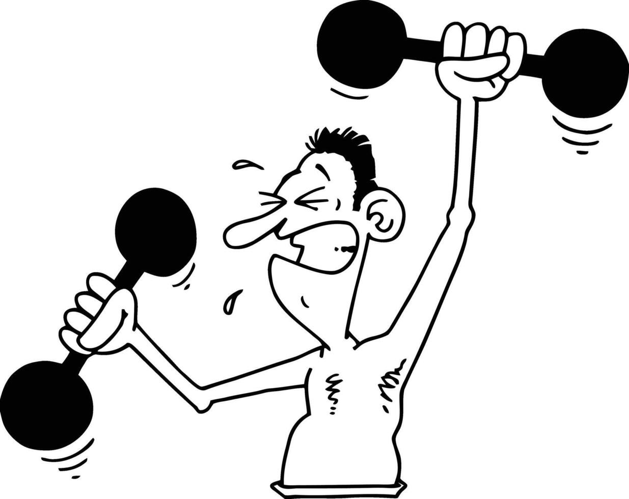 a barbell lifter vector