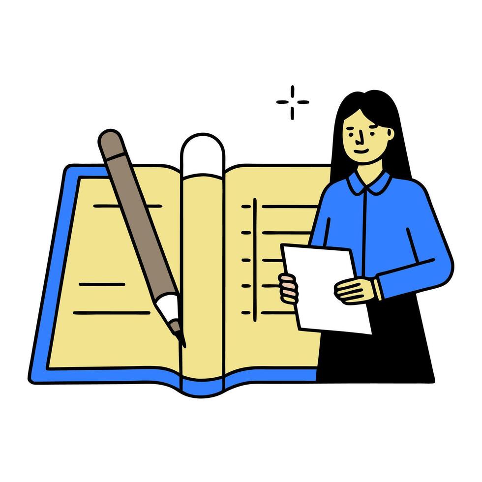 Advisor with Report and Recommendations concept as An image of an advisor with a report and recommendations set against a dreamy background offering ample space vector