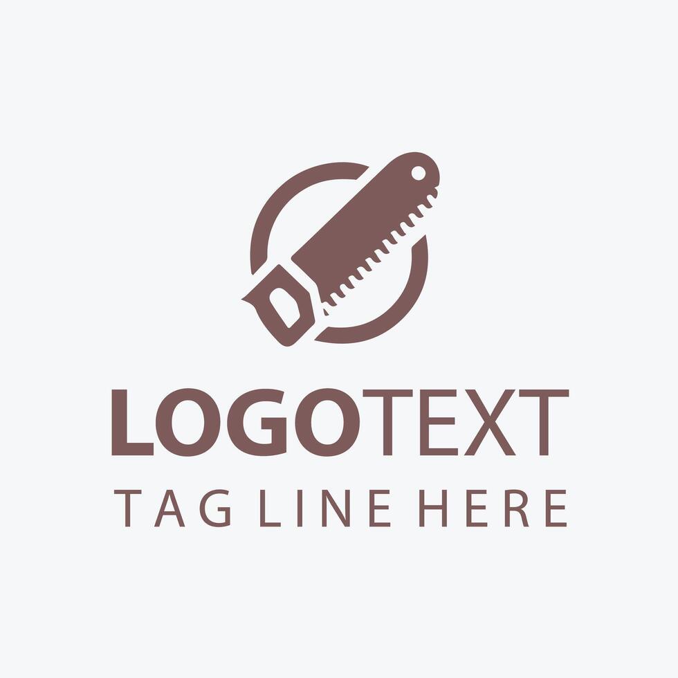 Timber And Tools Carpenter Saw Logo vector