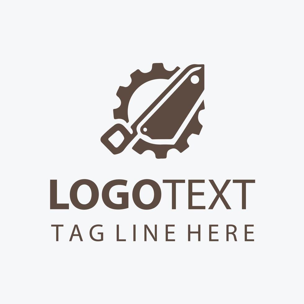 Wood Makers Studio Carpenter Saw Logo vector