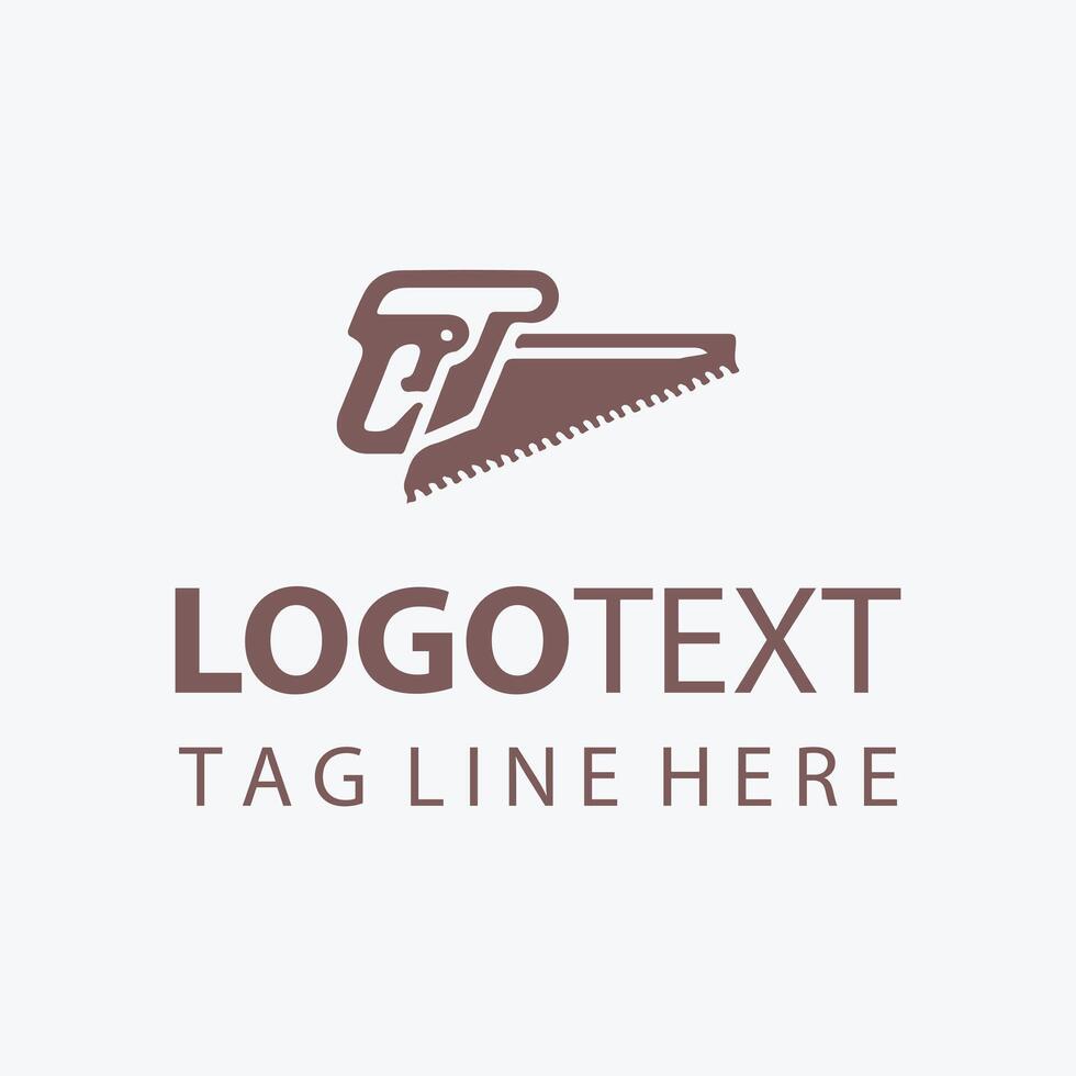 The Wood wright Carpenter Saw Logo vector