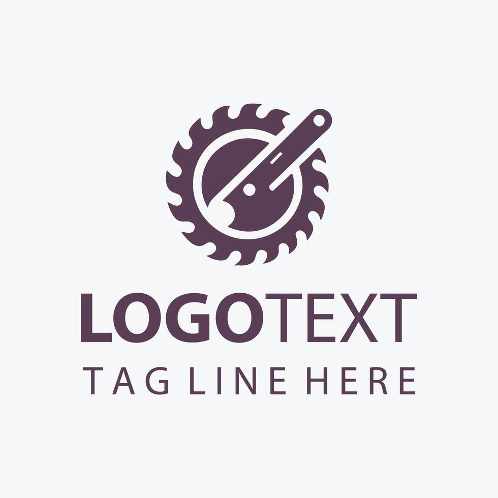 Wood Works Studio Carpenter Saw Logo vector