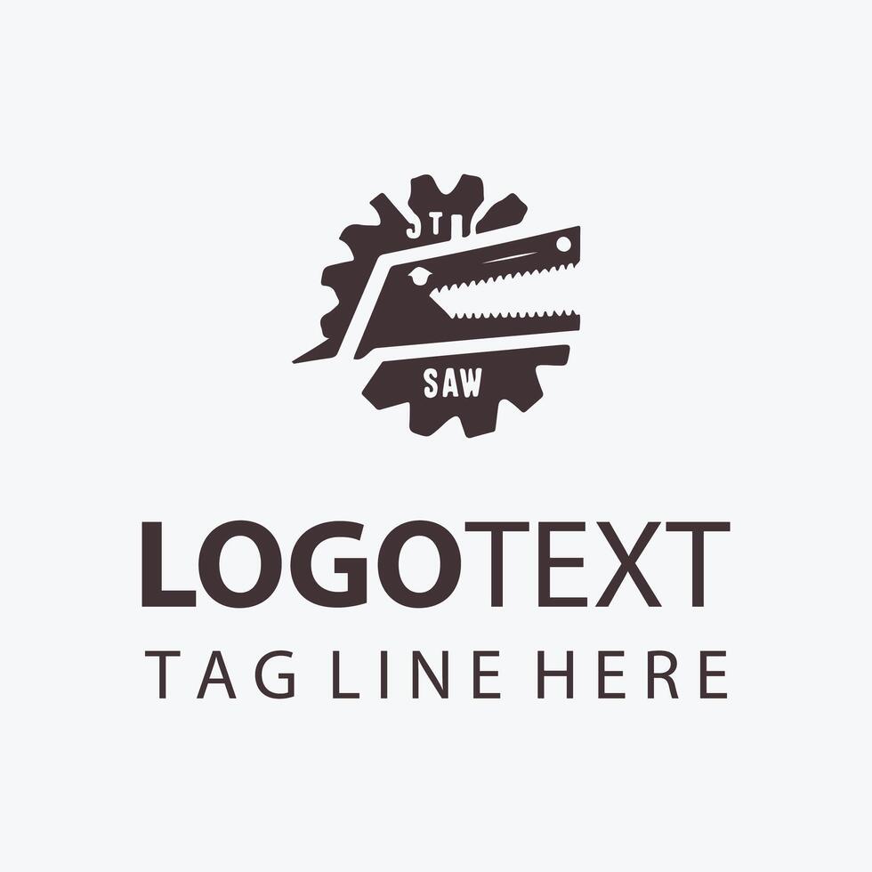Pro Timber Blade Carpenter Saw Logo vector