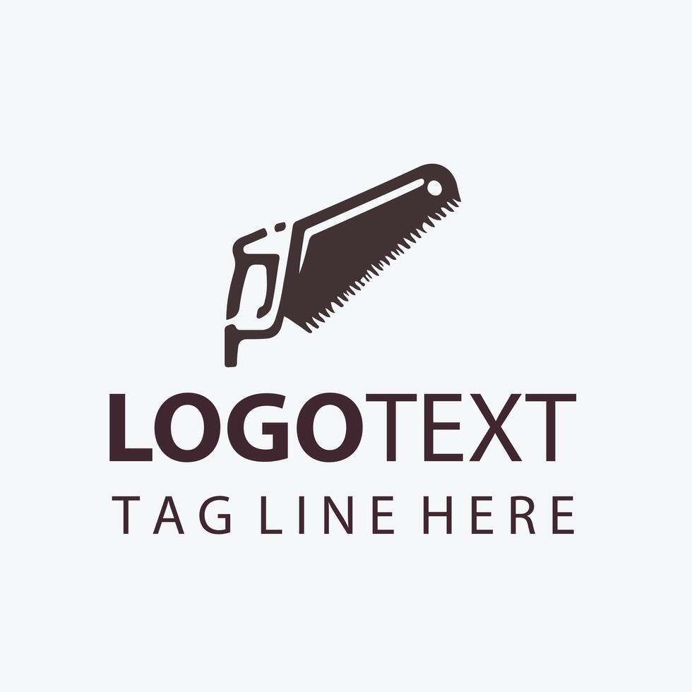 Exact Line Carpenter Saw Logo vector