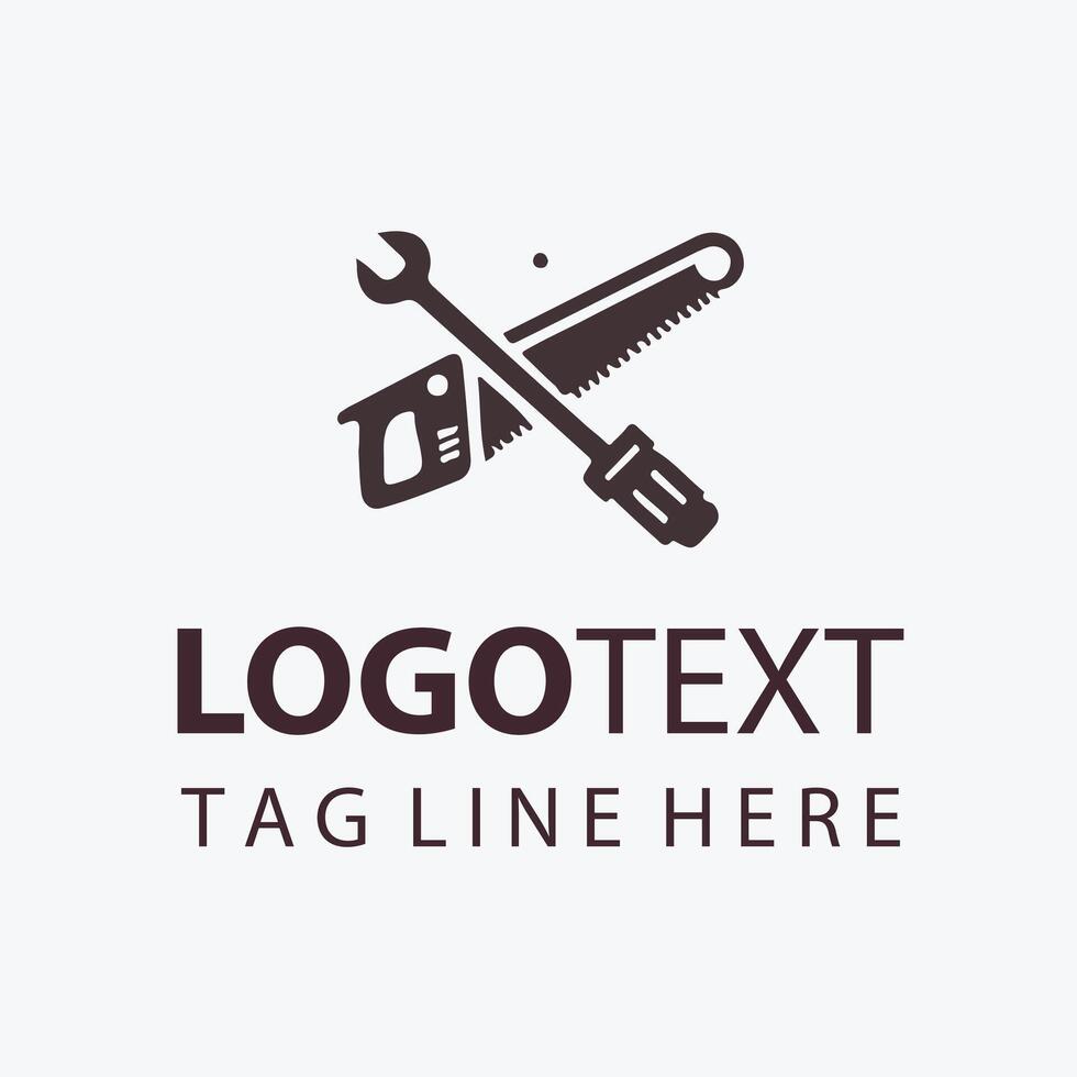 True Pro Carpenter Saw Logo vector