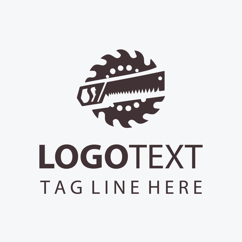 Steel Craft Carpenter Saw Logo vector