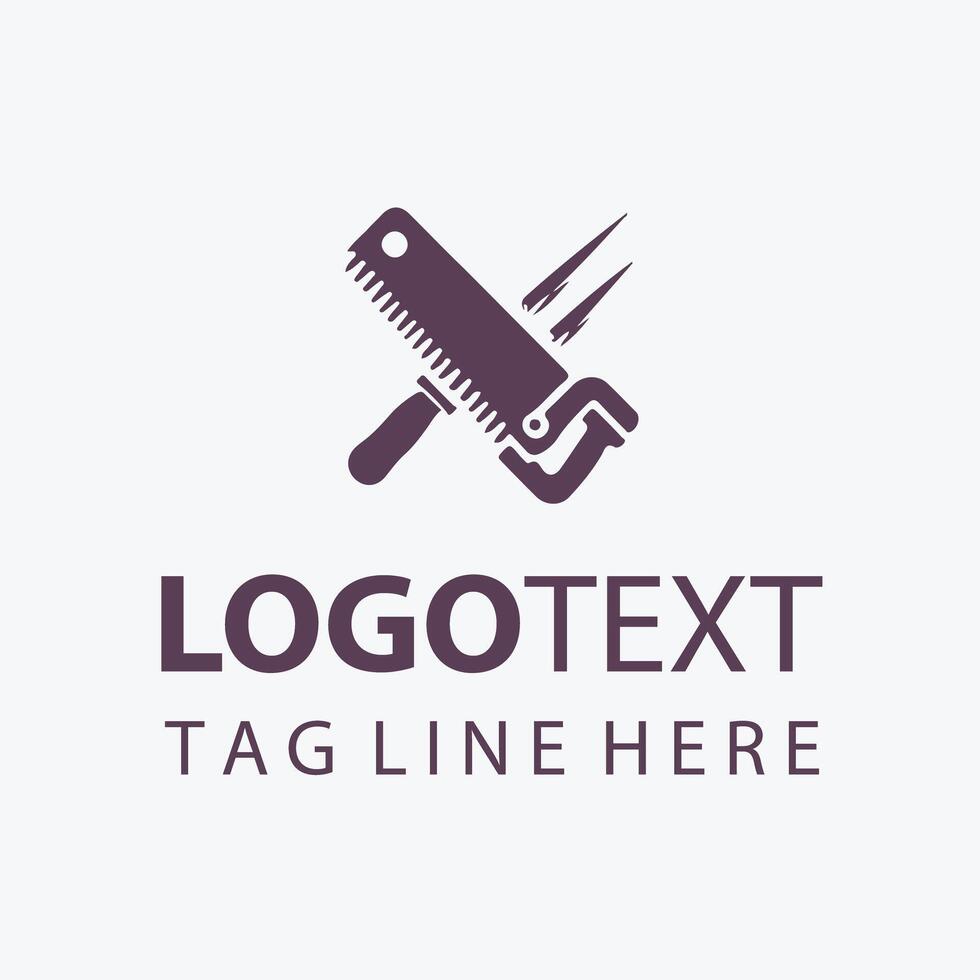 Edge Sharp Carpenter Saw Logo vector