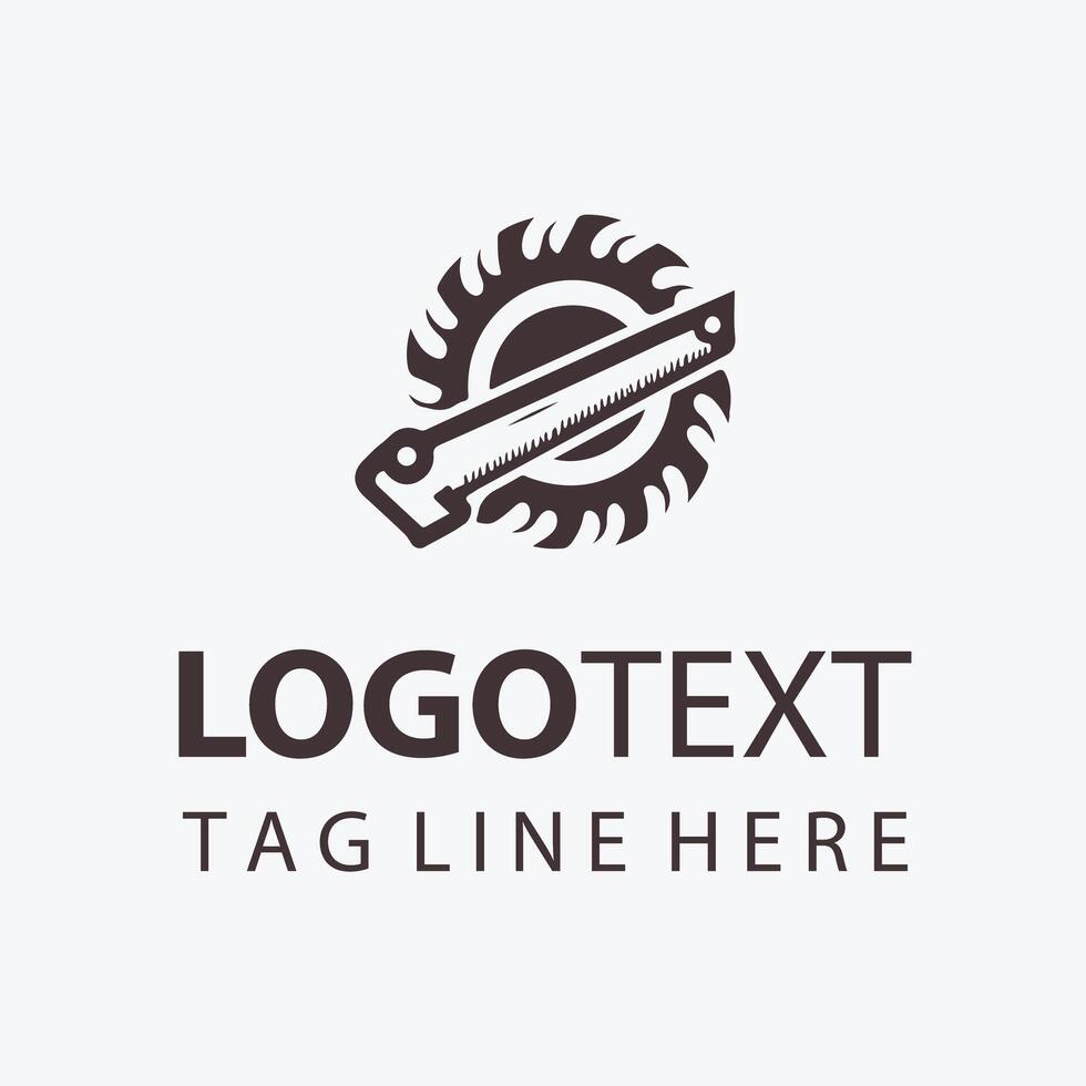 Craft Line Carpenter Saw Logo vector