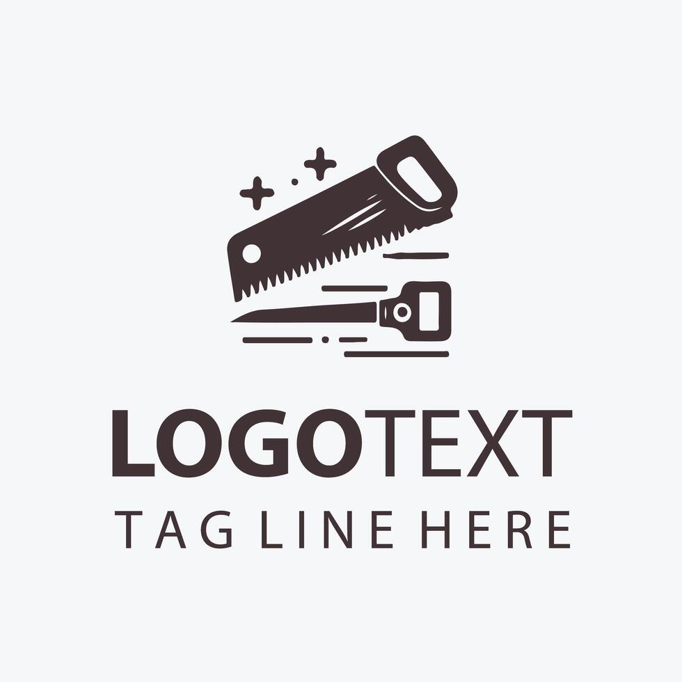 Fine Edge Carpenter Saw Logo vector