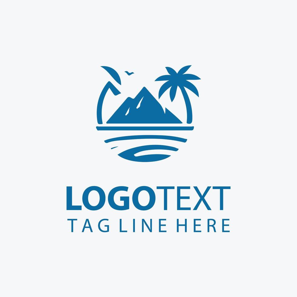 Seaview Oasis desert logo vector