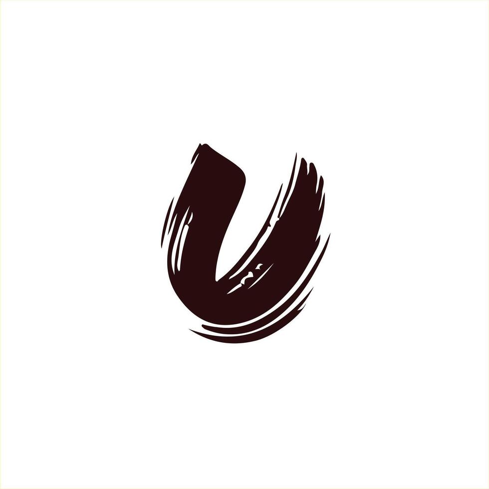 UNIQUE letter U brush logo design vector