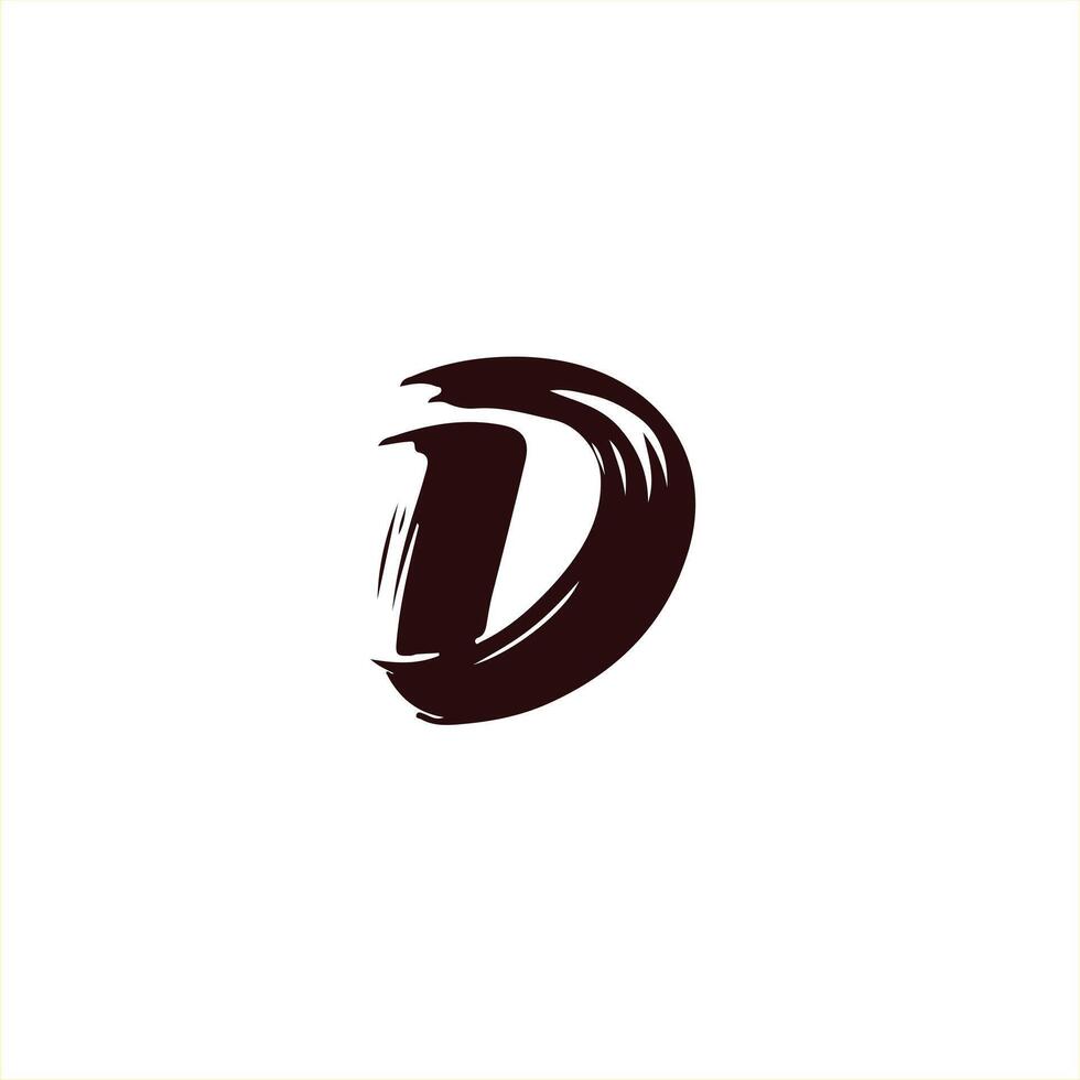 letter D brush logo design vector